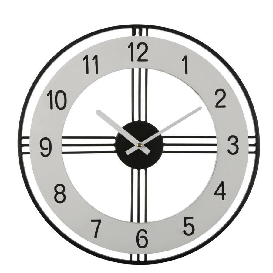 Reloj pared metal blanco