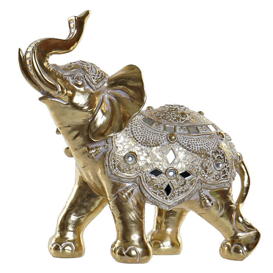 Elefante dorado resina cristales