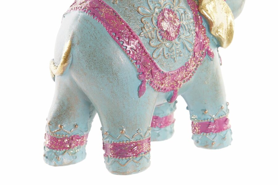 Elefante resina rosa azul