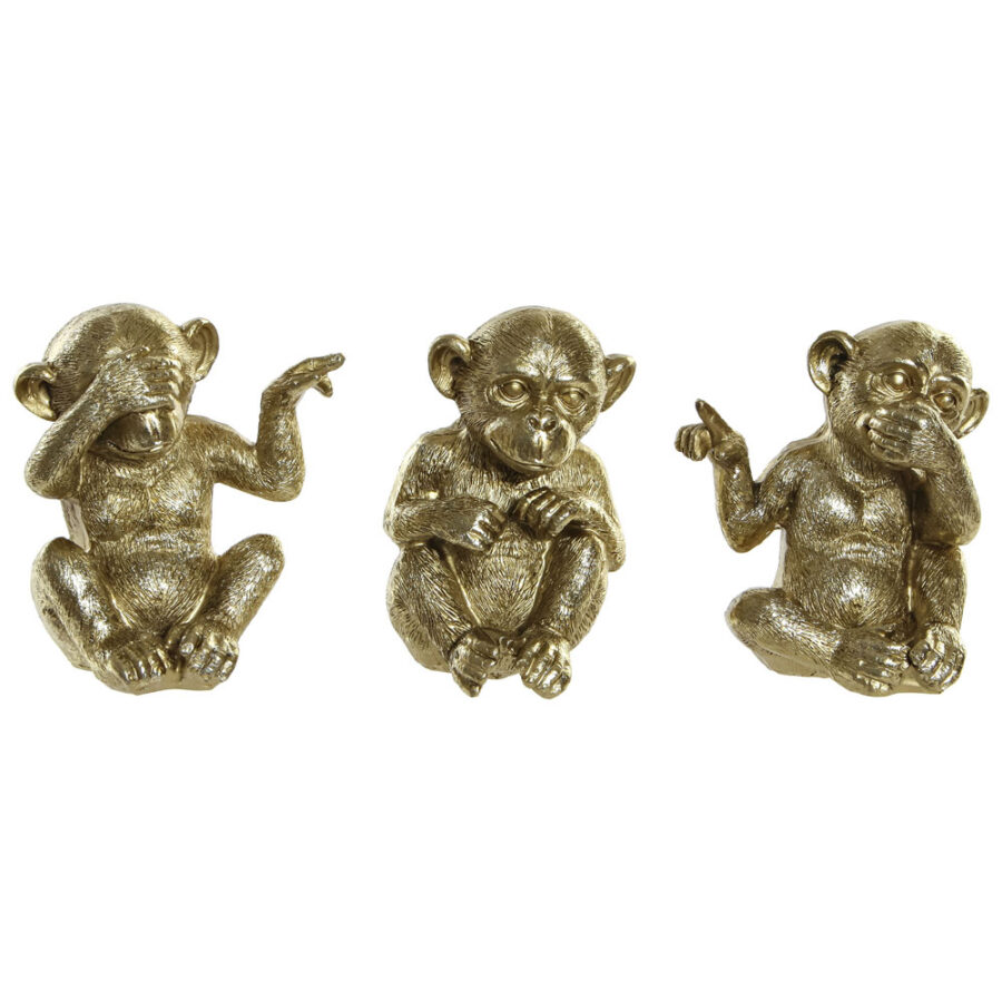 Set 3 monos resina dorados