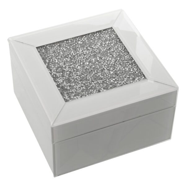 Caja cristal blanco brillos