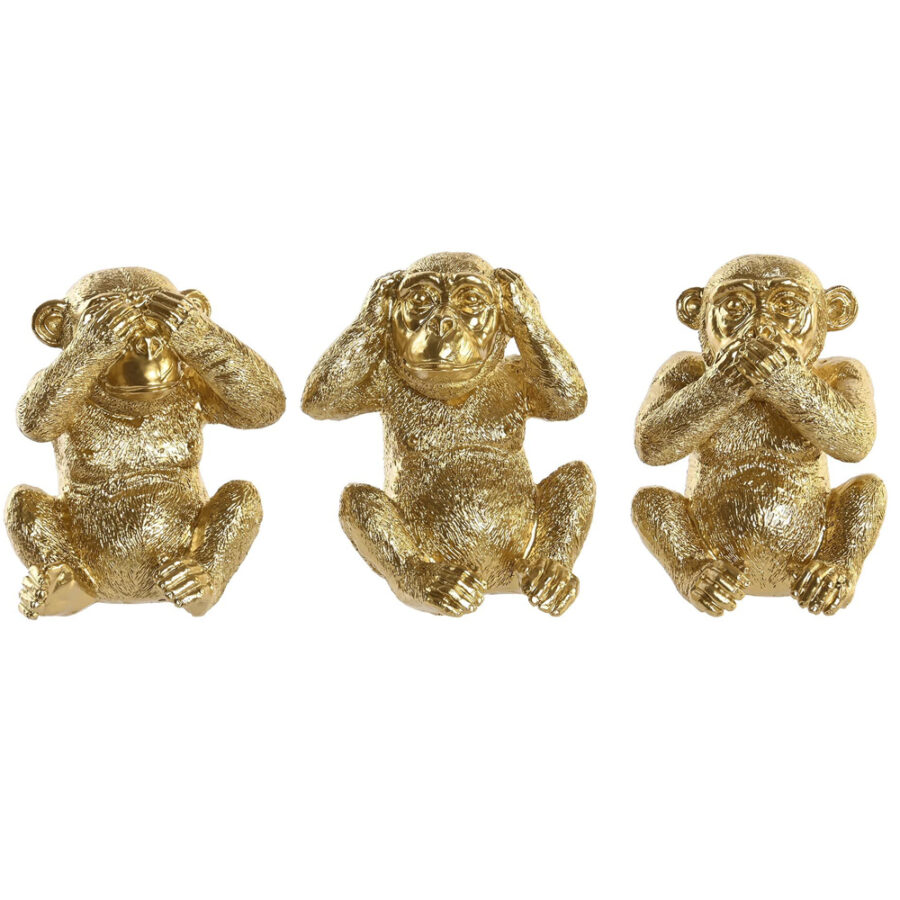 Set 3 monos resinas dorados