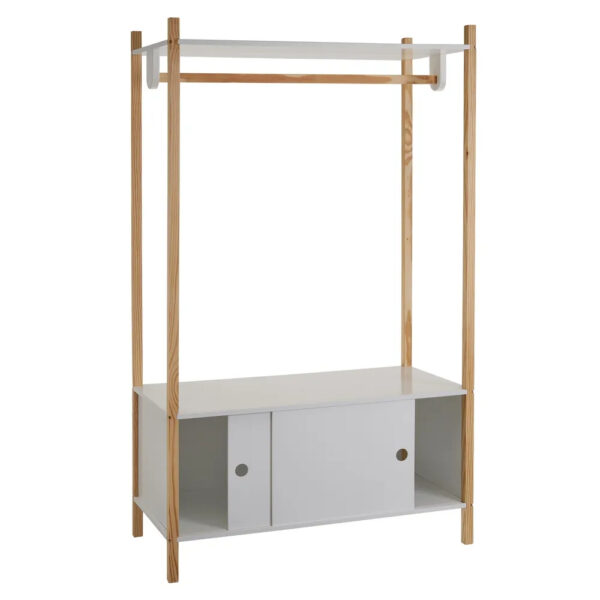 Perchero mdf blanco y madera