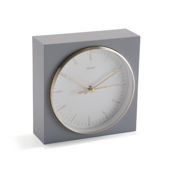 Reloj de mesa cuadrado gris