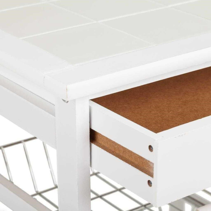Carro de cocina en blanco