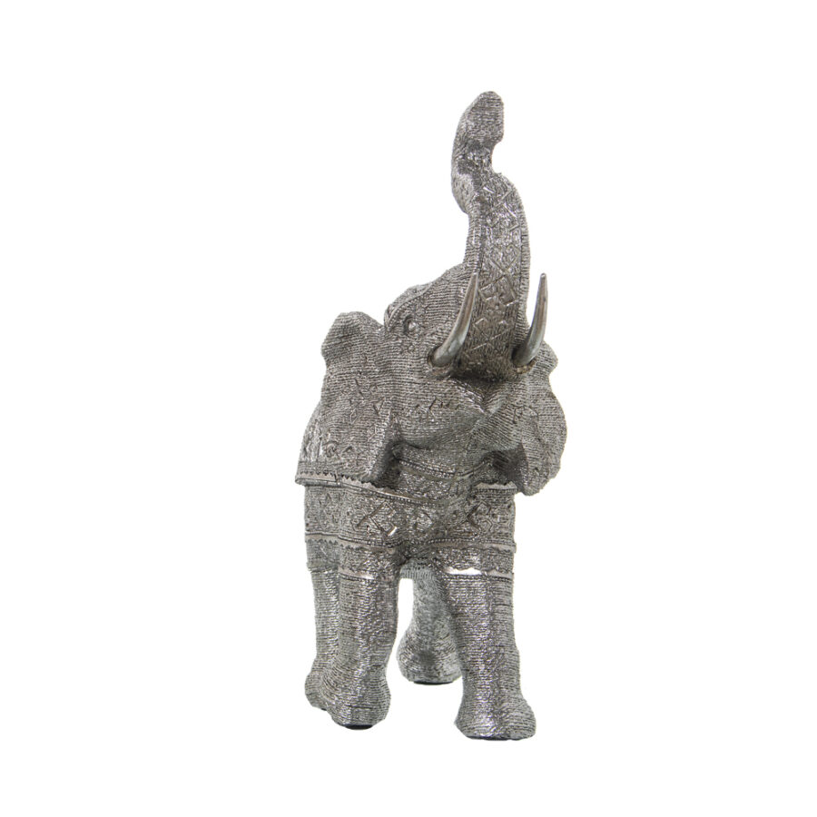 Figura elefante plateado granulado