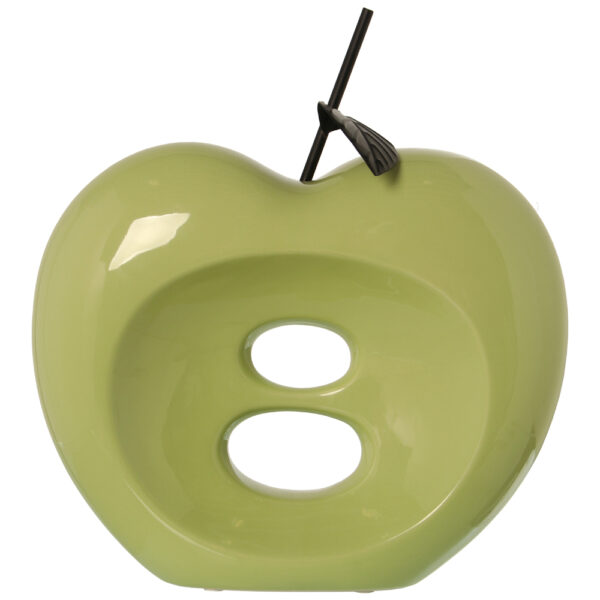 Figura cerámica manzana verde