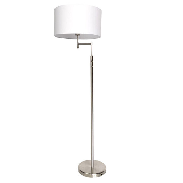 Lámpara de pie con mesa níquel