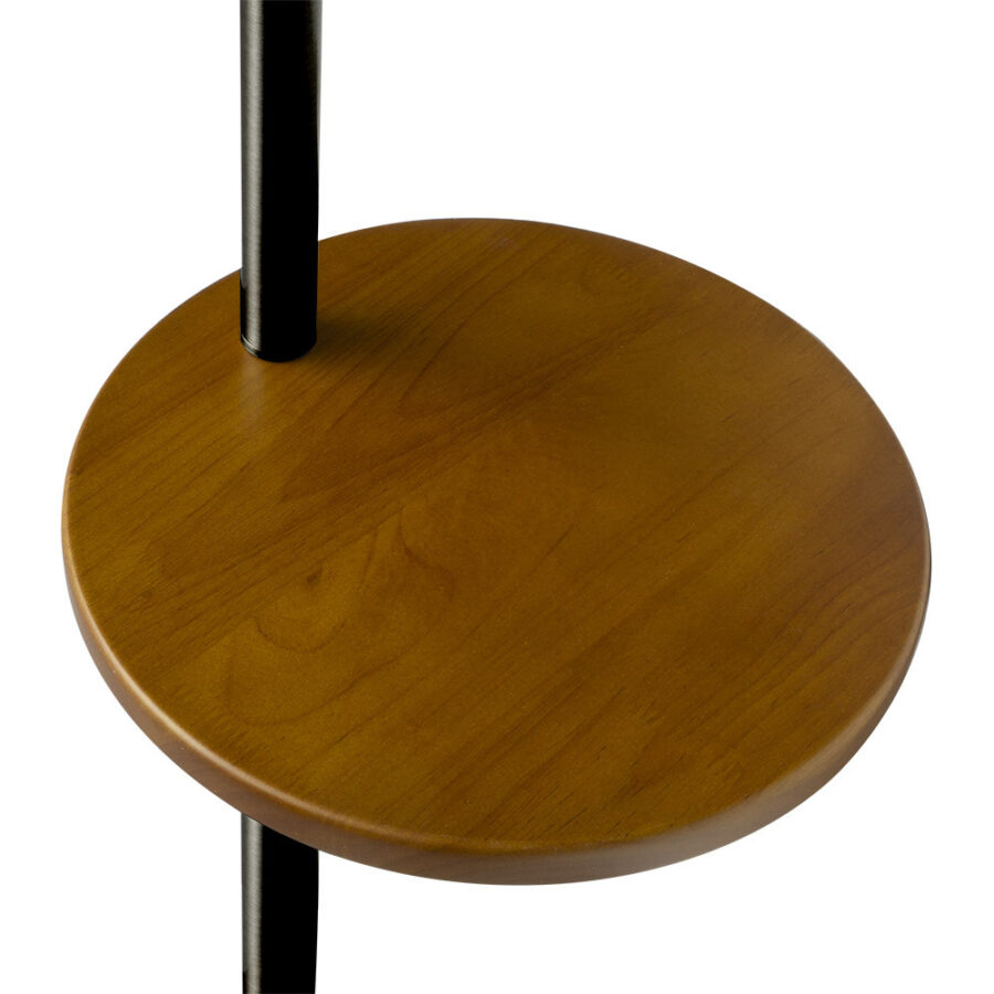 Lámpara de pie con mesa madera y negro