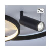 Plafón redondo 64w + 7w led negro y blanco