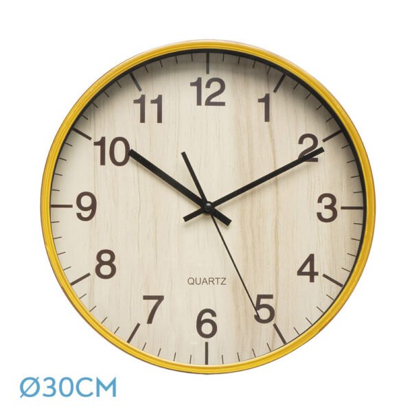 Reloj de pared color haya 30 cm