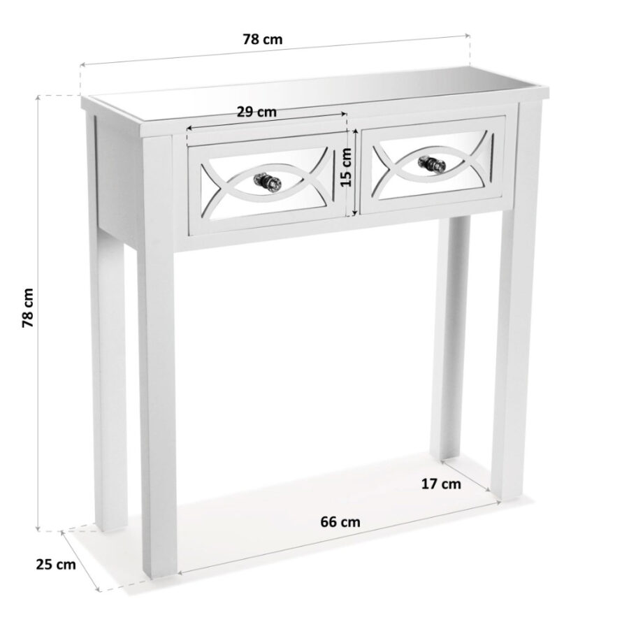 Mesa consola blanco 1 cajón central