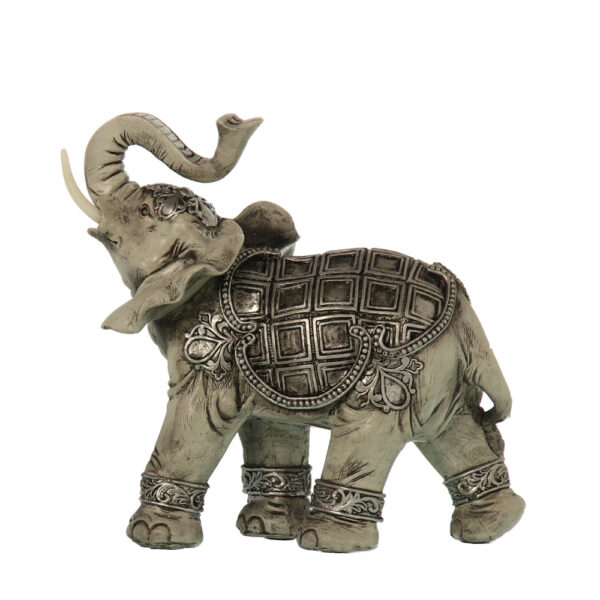 Elefante de resina en tonos naturales