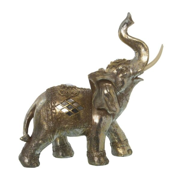 Elefante de resina en tonos naturales