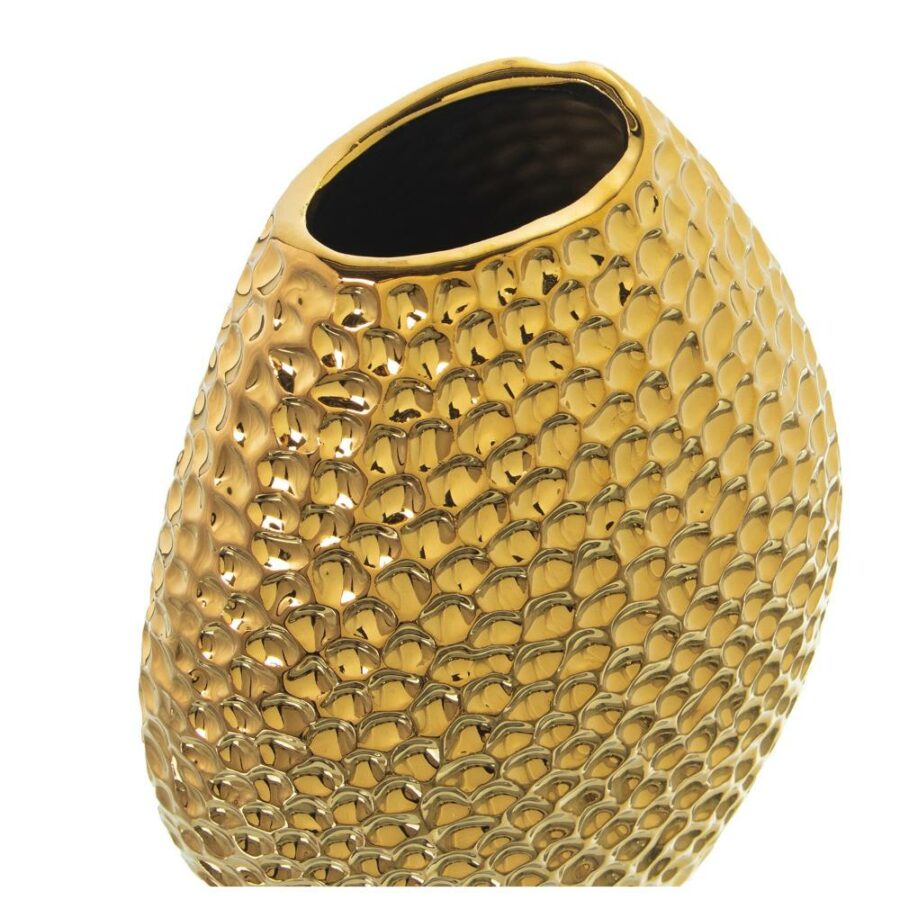 Jarrón cerámica dorado