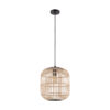 Colgante metal negro madera natural