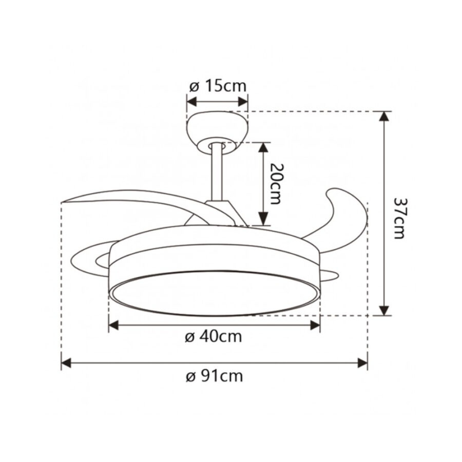 Ventilador plafón blanco 40 cm 3 palas - Imagen 3