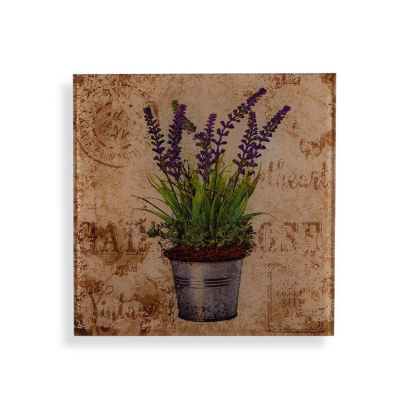 Cuadros de cristal lavanda 30 x 30 cm