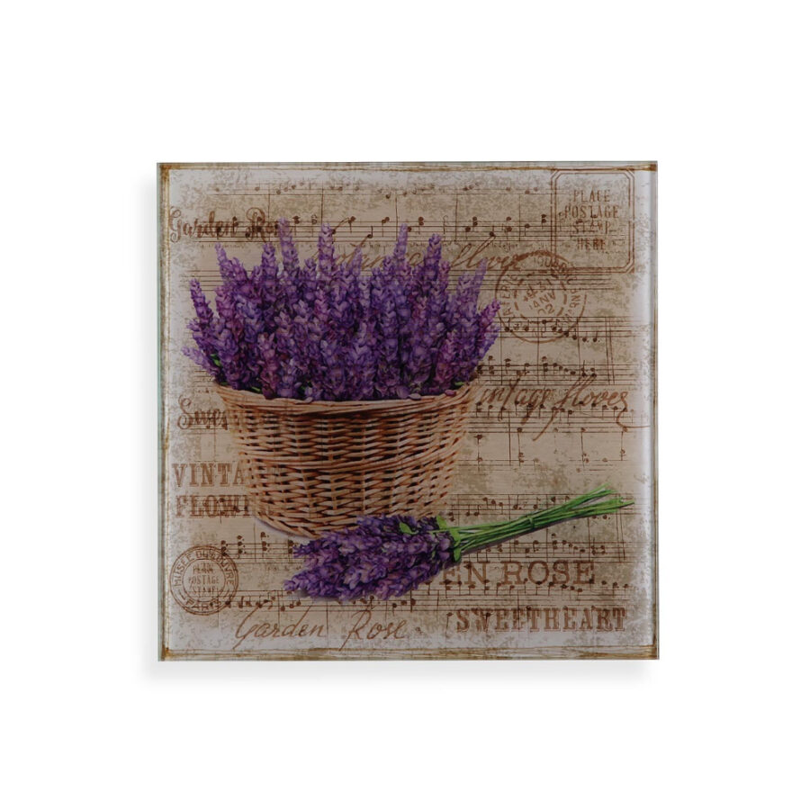 Cuadros de cristal lavanda 30 x 30 cm