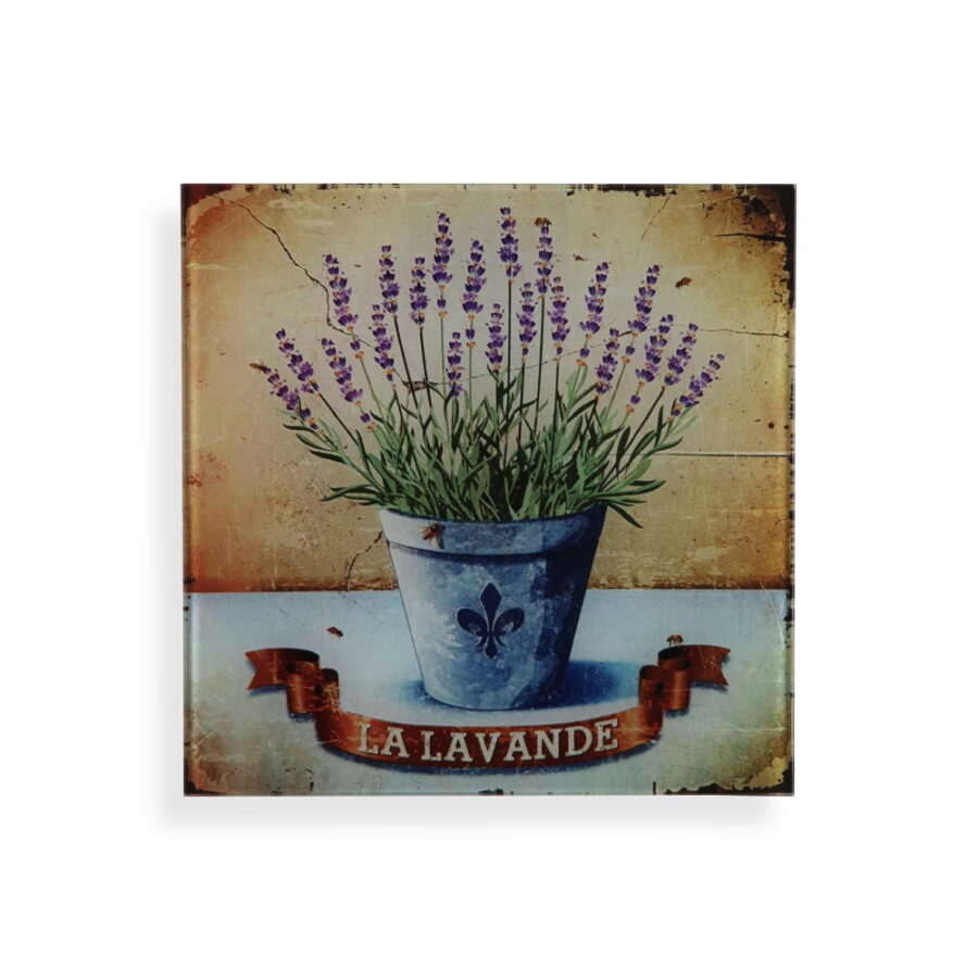 Cuadros de cristal lavanda 30 x 30 cm