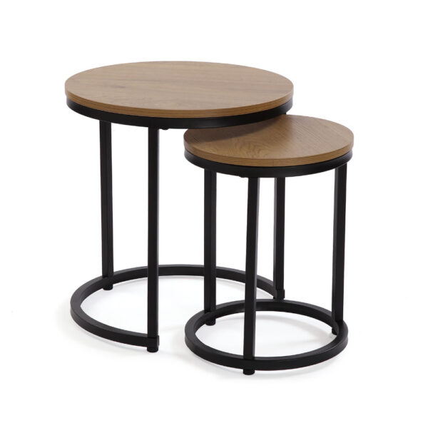 Set dos mesas madera y metal