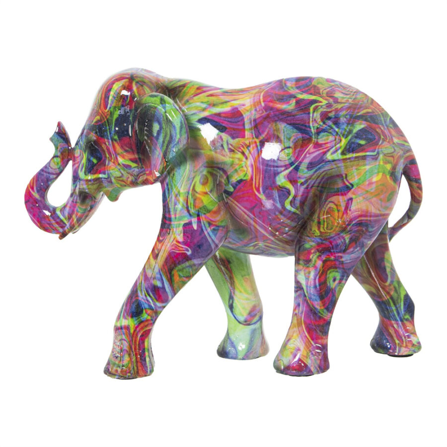 Figura Resina Elefante Decorado Grafiti - Imagen 2