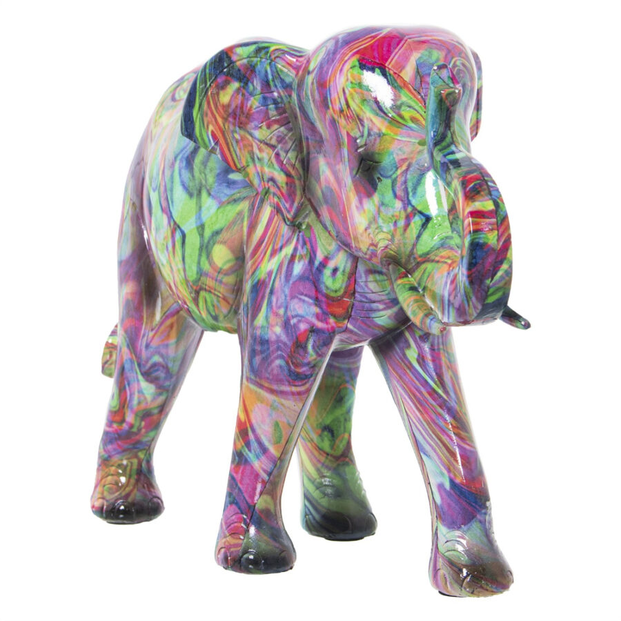 Figura Resina Elefante Decorado Grafiti Grande - Imagen 2