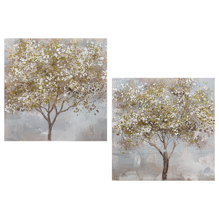Cuadro lienzo árbol 40% pintado a mano - Imagen 2
