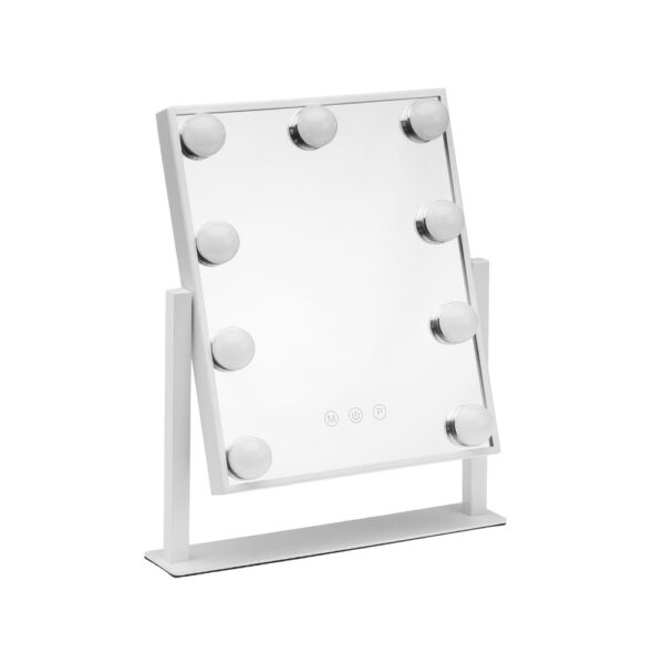 Espejo tocador blanco led 9 luces