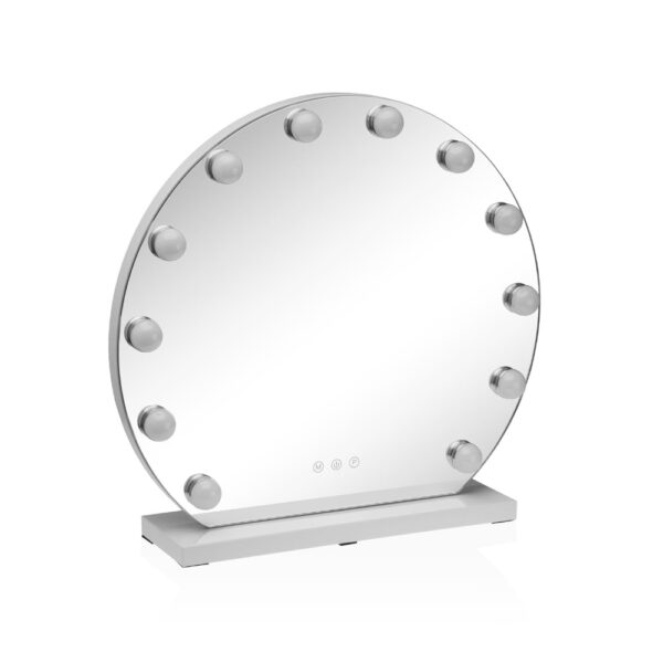 Espejo tocador blanco led 12 luces led