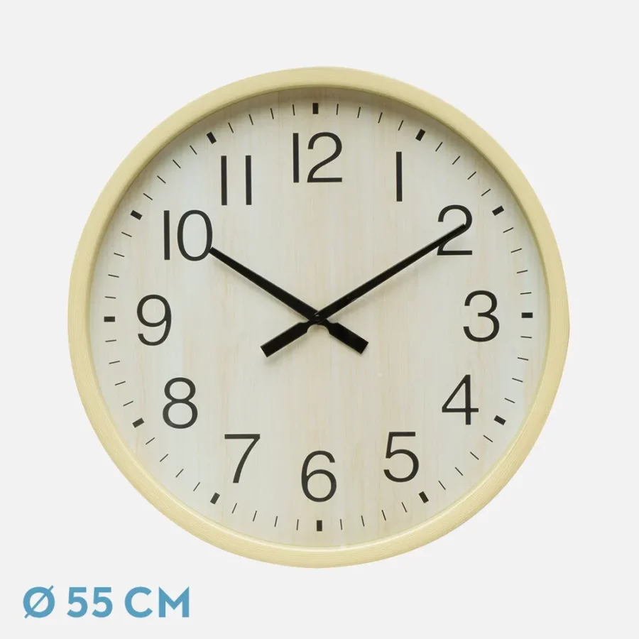 Reloj 55 cm color haya
